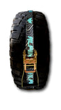 Teal Topography Tire Tie Down (Single Strap)
