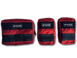 Red Dazzle Molle Pouch Set- includes 2 medium and 1 large bags)