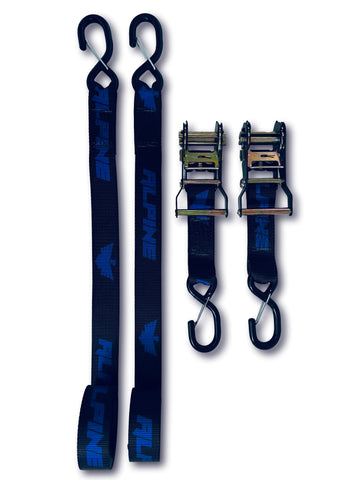 Blue and Black Universal Tie Downs (Pair)